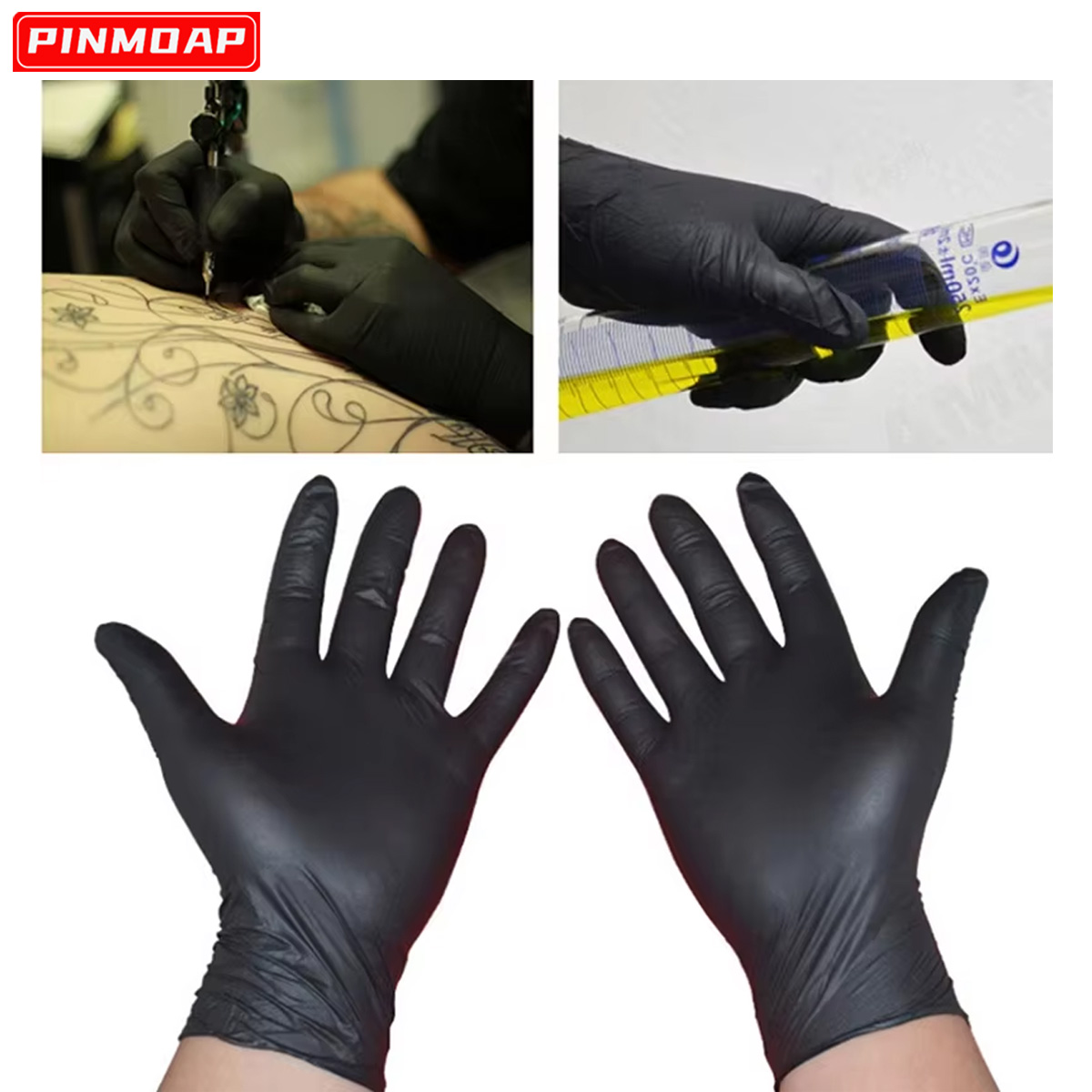 Medical Gloves - 10/50 Pcs Disposable Black Nitrile Gloves