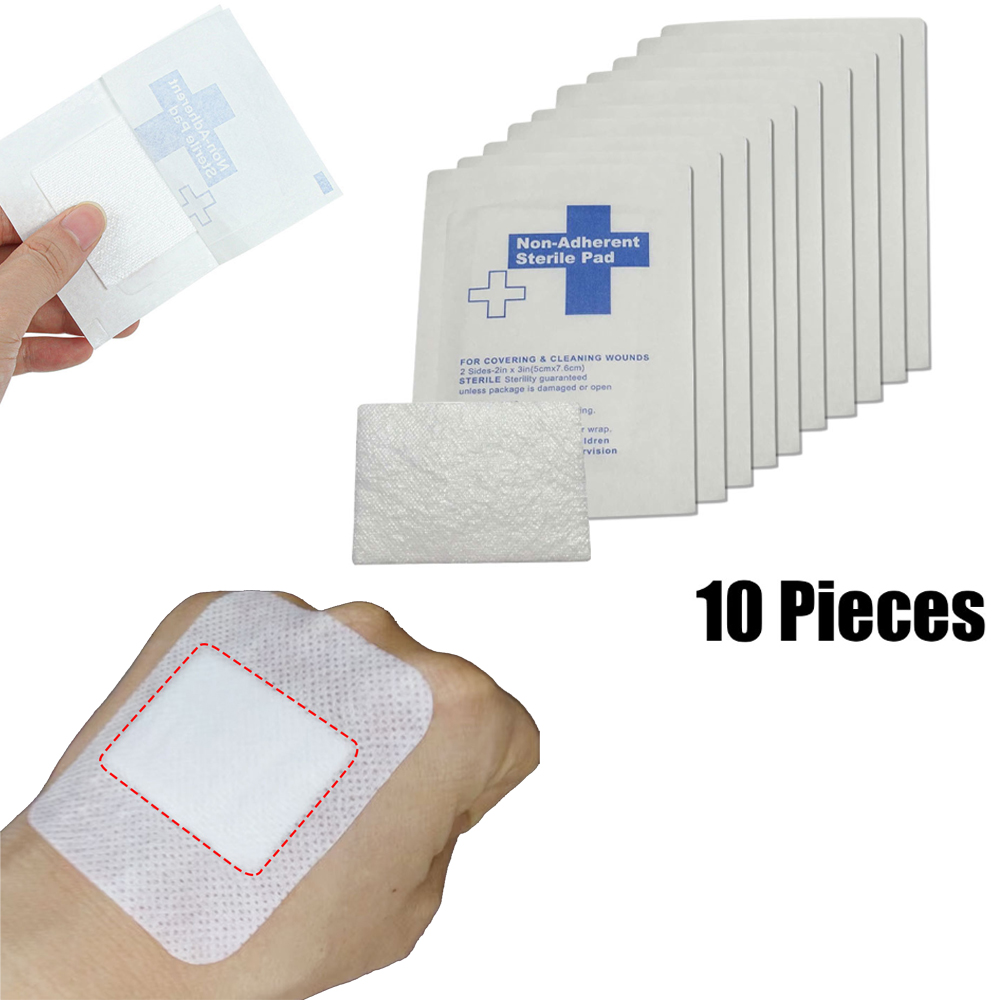 Medical Tape - 10Pieces 5*7.5cm 100% Cotton Waterproof Gauze