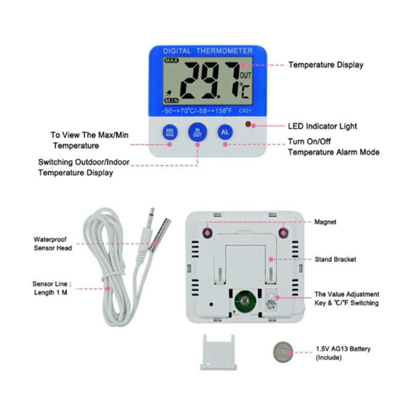 LCD Display Digital Fridge The - Thermometer Digital recension och pris