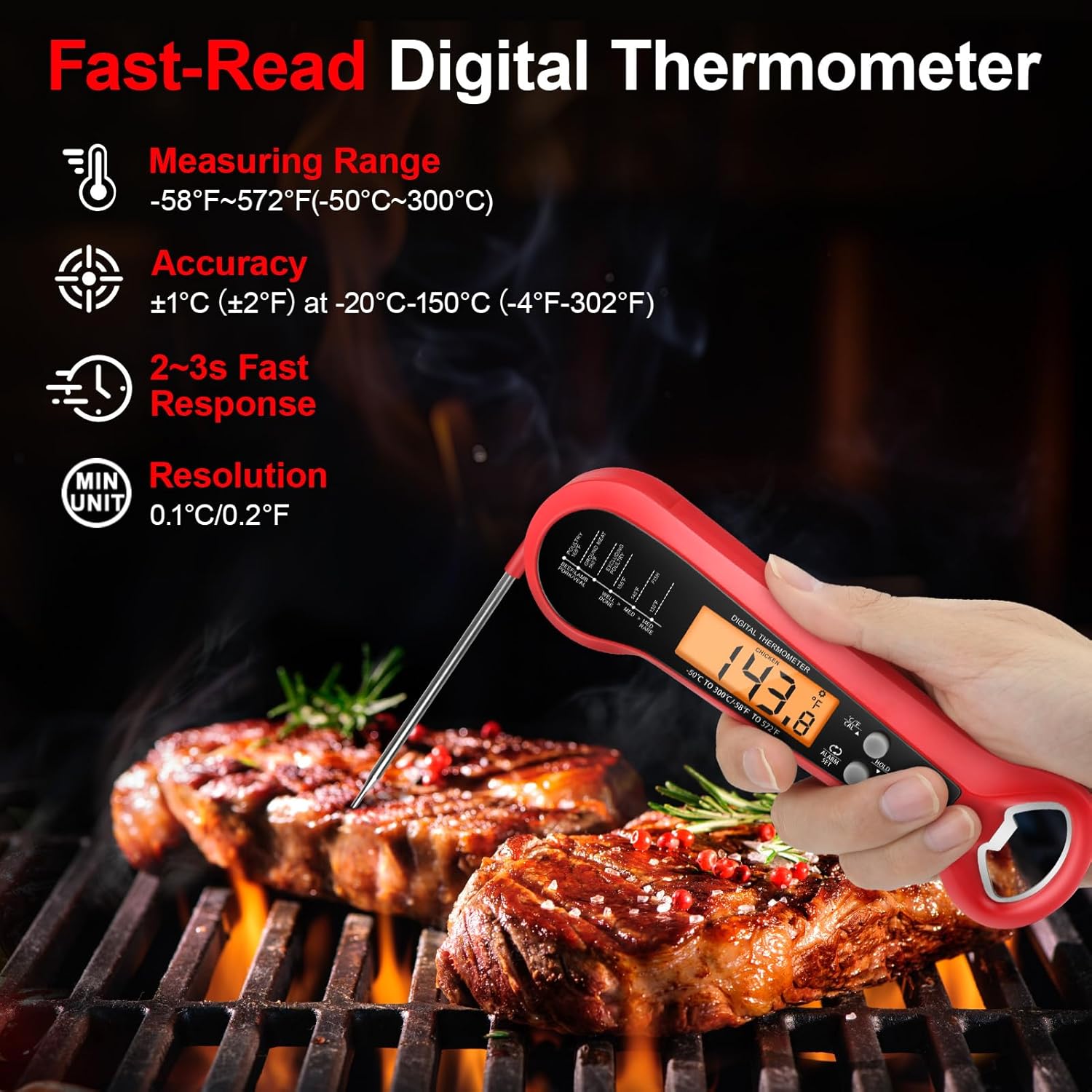 Long Cable Professional Meat T - Thermometer Digital recension och pris